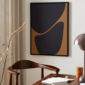 تابلوی مدرن با طراحی انتزاعی و ترکیب رنگ مشکی و قهوه‌ای