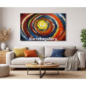 تابلوی تکسچر arteka-71 با بافت برجسته و لایه‌های رنگی چندبعدی روی بوم ۹۰×۶۰ سانتی‌متر