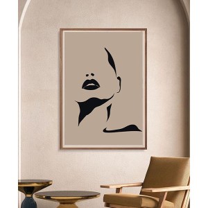 تابلوی اکرولیک arteka-75 با تصویر مینیمال زن و خطوط ساده روی بوم ۶۰×۴۰ سانتی‌متر
